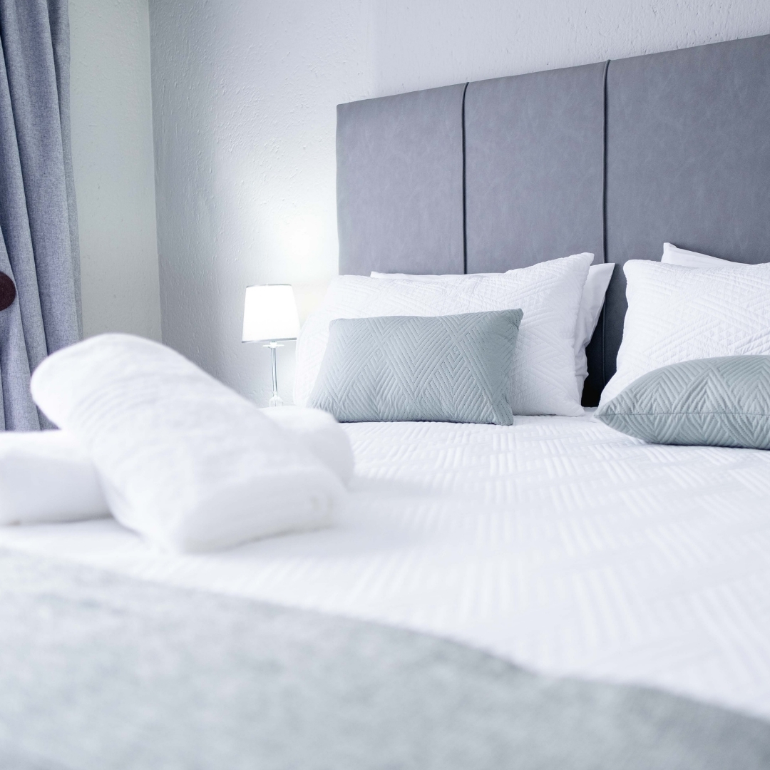 Luxe Bedrooms — mint pillows